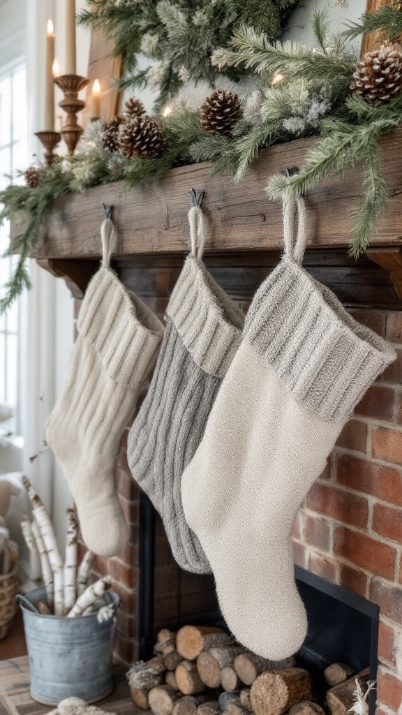 Vintage Stockings on Barnwood Mantel