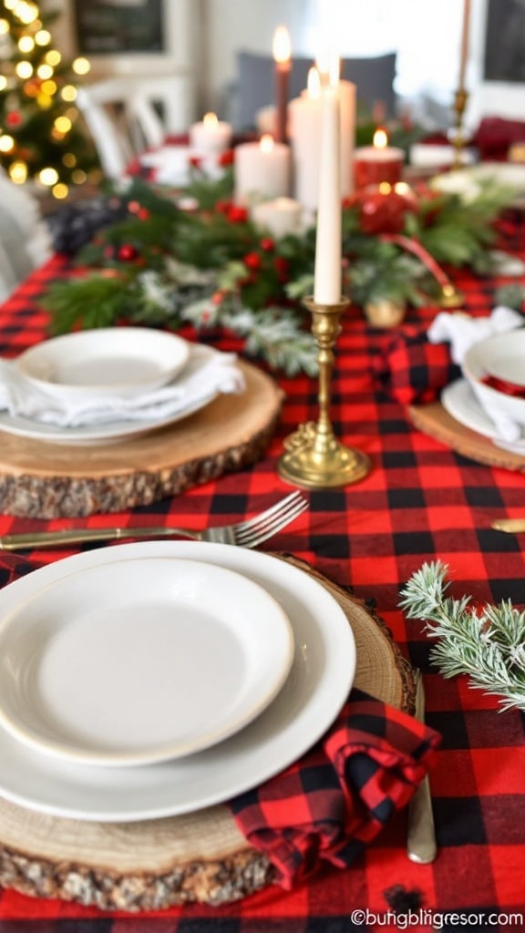 Buffalo Plaid Table Setting