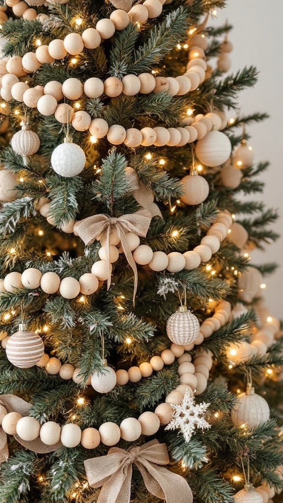 Wooden Bead Garland for Your Tree