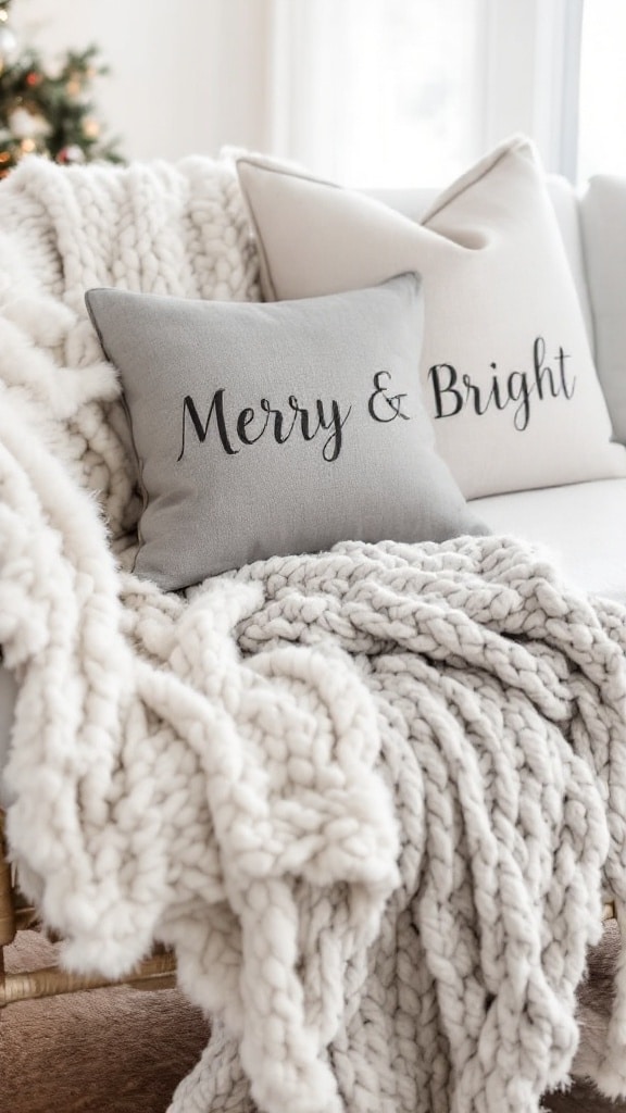 Holiday Throw Pillows and Chunky Knits