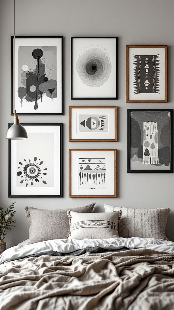 Abstract Grey-Boho Gallery Wall