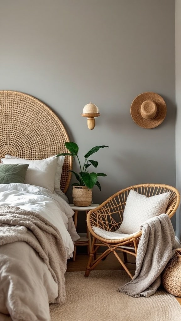 Rattan Furniture and Grey Walls