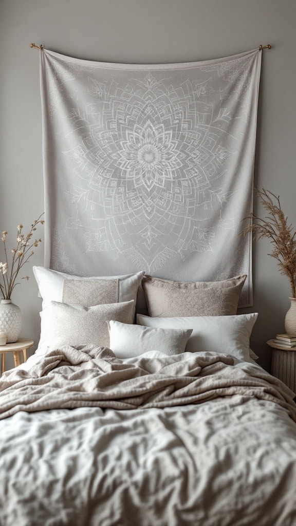 Grey and White Mandala Artwork