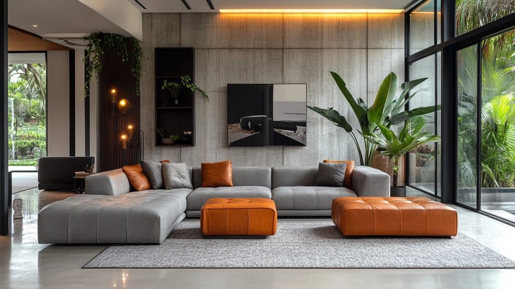 grey couch living room