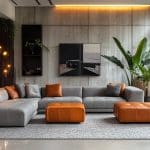 grey couch living room