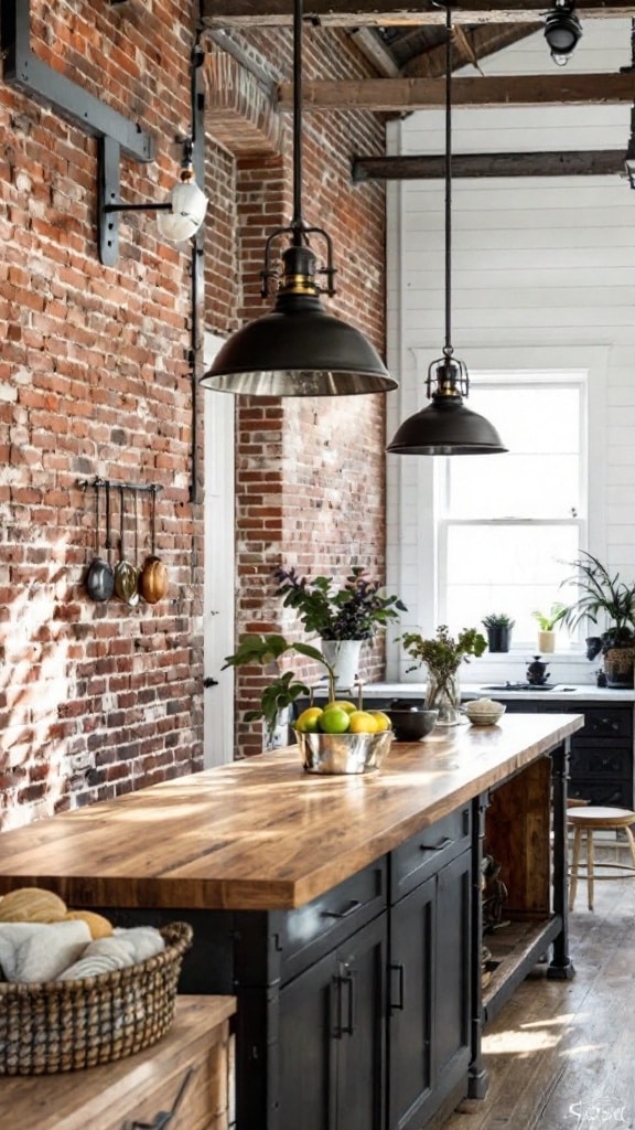 Exposed Brick Meets White Shiplap