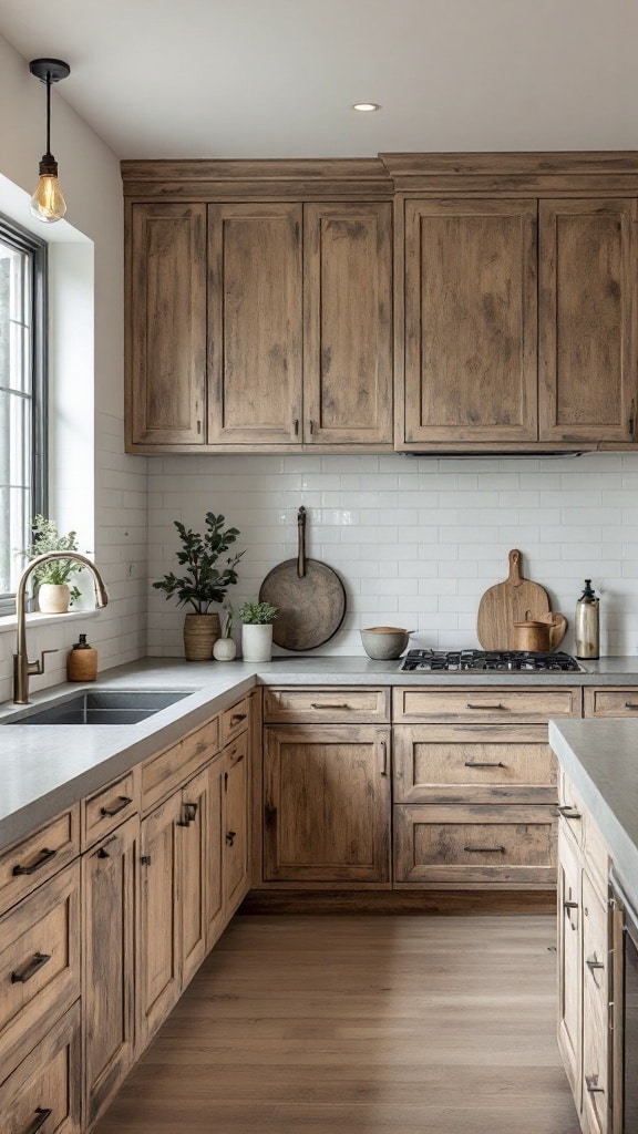 Concrete Countertops and Distressed Wood