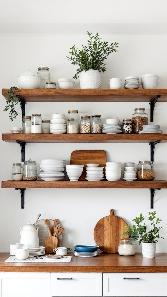 Open Shelving with Industrial Brackets