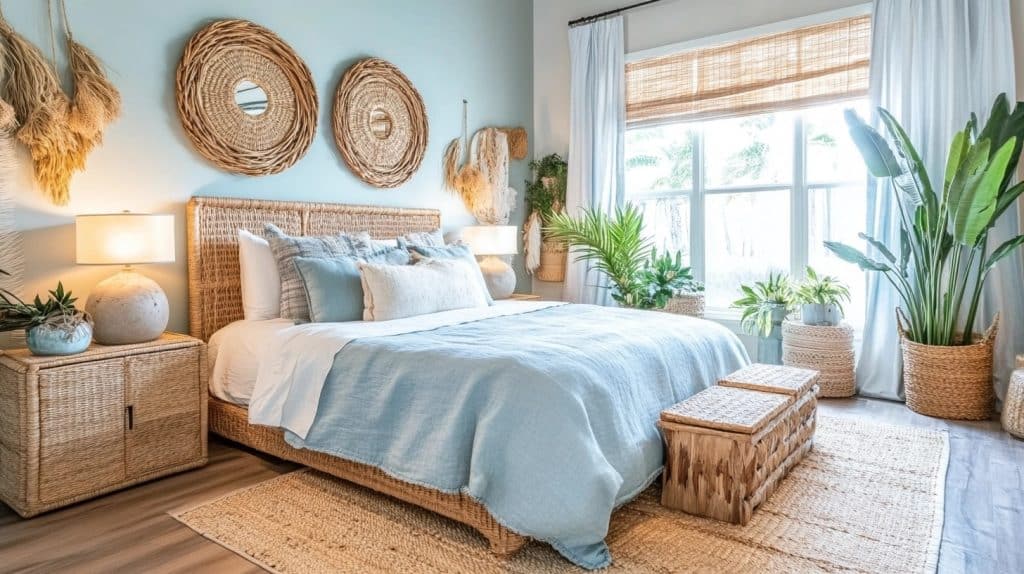 light blue boho bedroom ideas