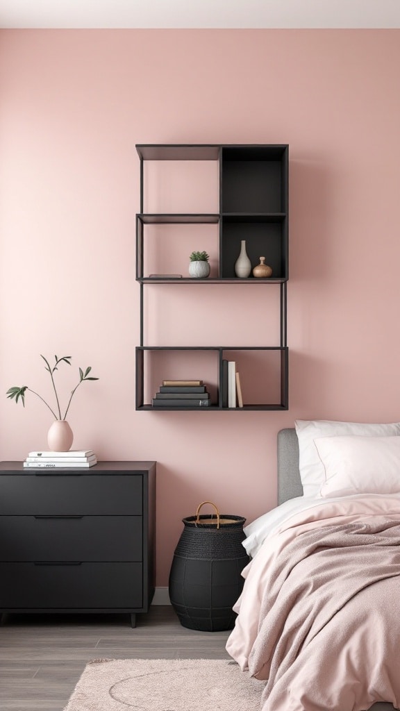 Pastel Pink with Ample Black Storage