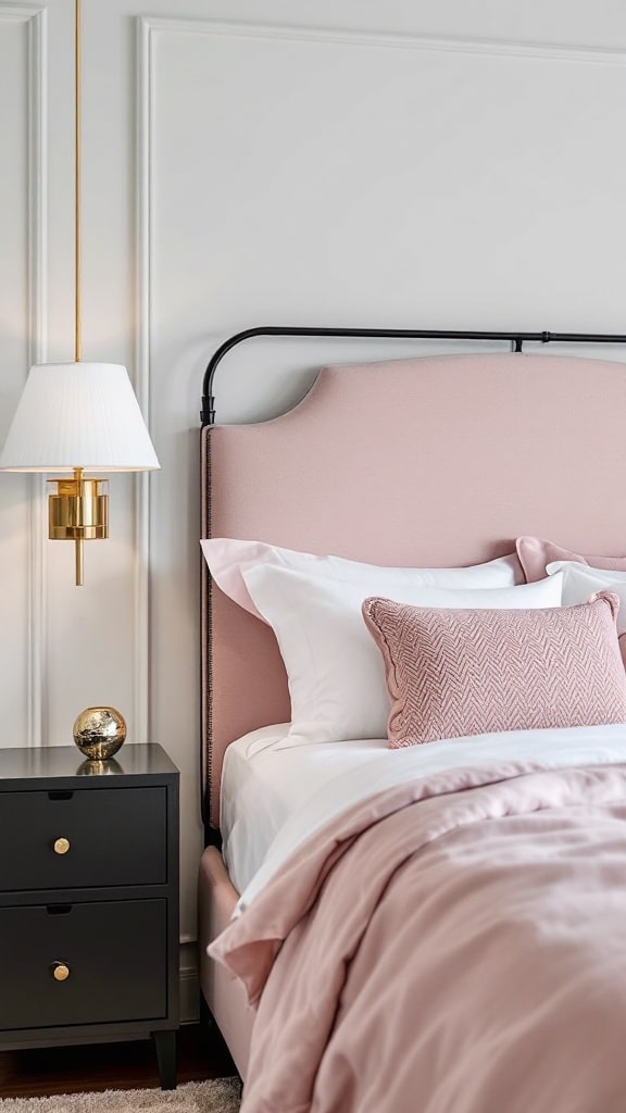 Glamorous Pink Upholstery and Black Trim