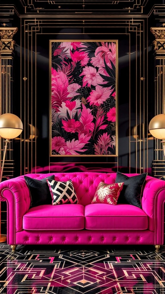 Hot Pink Art Deco Drama