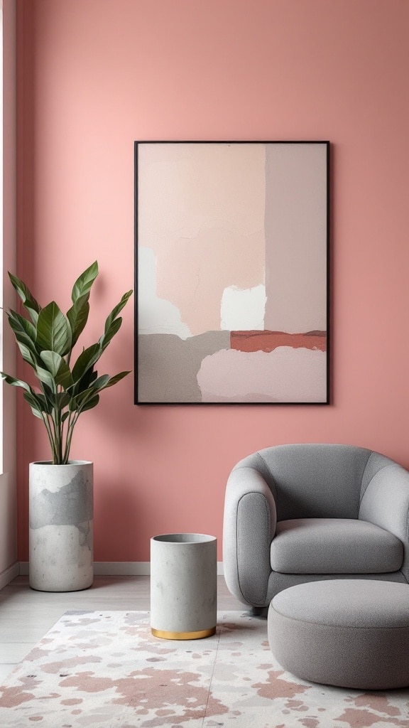 Millennial Pink and Concrete Contrast