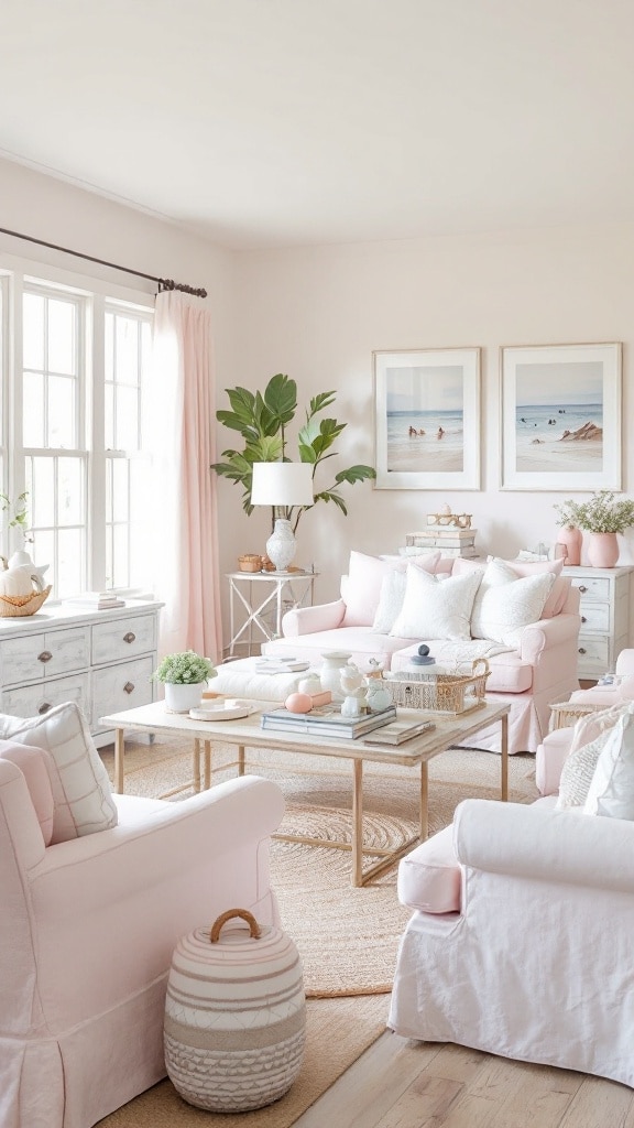 Pink and White Coastal Chic