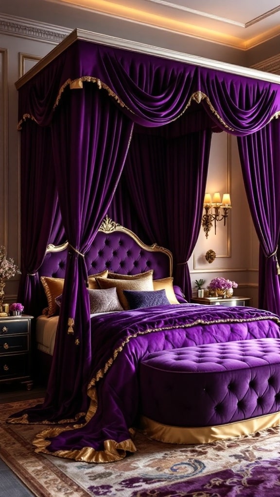 Royal Purple Canopy Bed