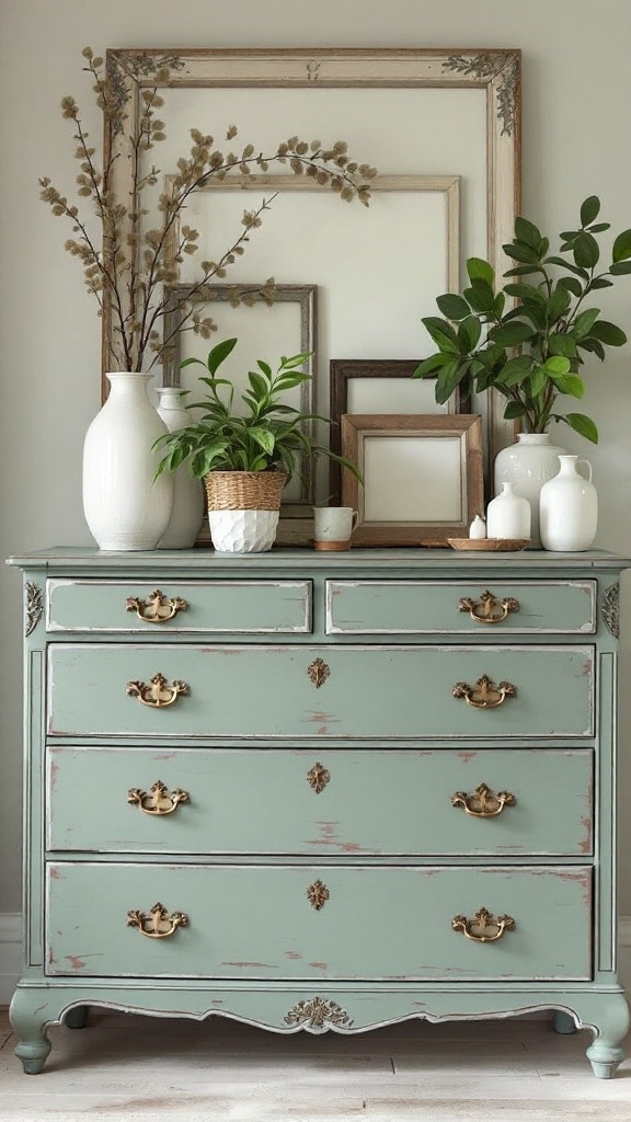 Antique Sage Green Dresser