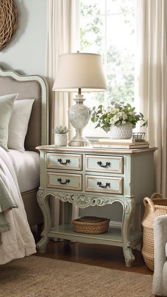 Vintage Sage Green Nightstands