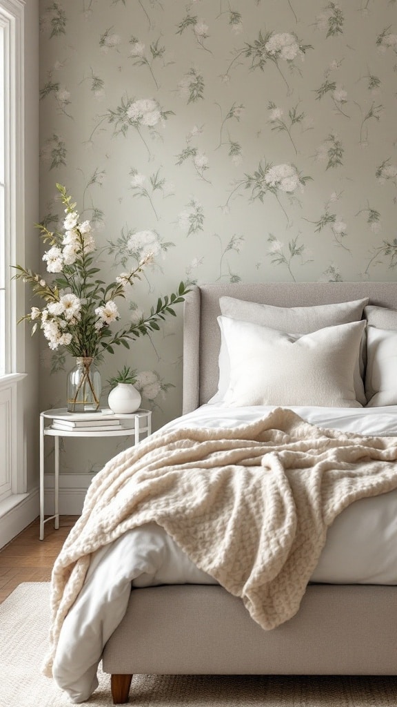 Floral Sage Green Wallpaper