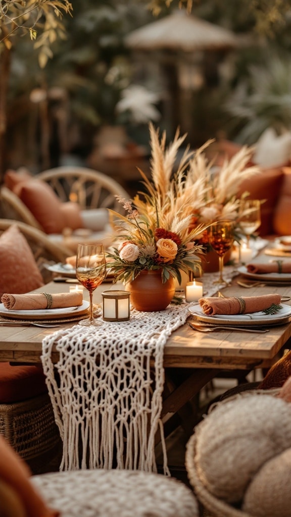 Boho Luxe with Macramé and Pampas Grass