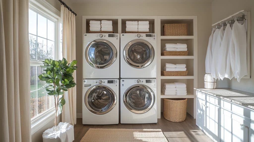 stacked laundry room