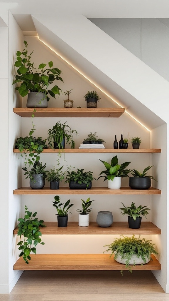 Under-Stairs Greenery Wall