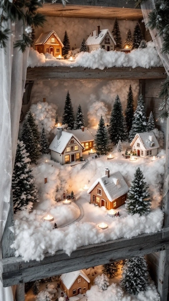 Snow-Covered Village Scenes