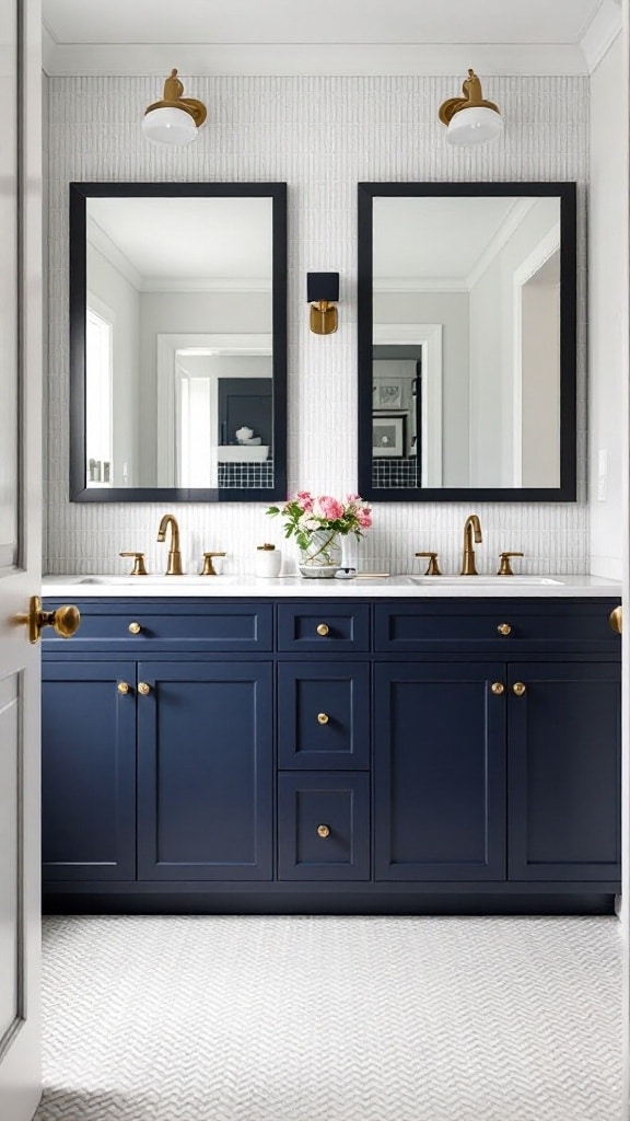 Navy and Brass Accents