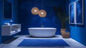 blue bathroom decor