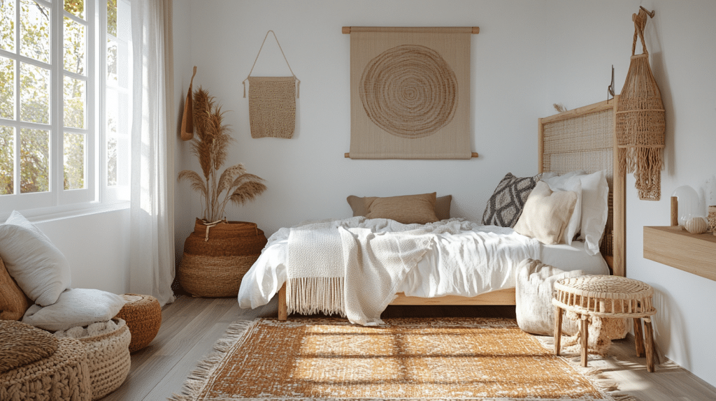 scandi boho girls bedroom