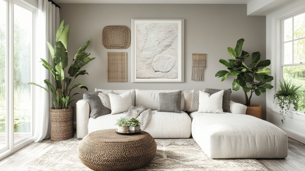 modern boho living room