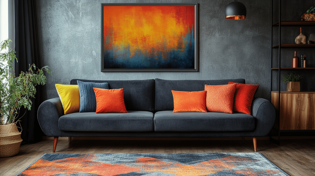 dark grey sofa living room