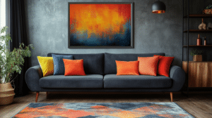 dark grey sofa living room