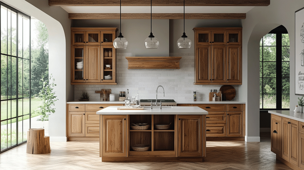 honey oak kitchen cabinets
