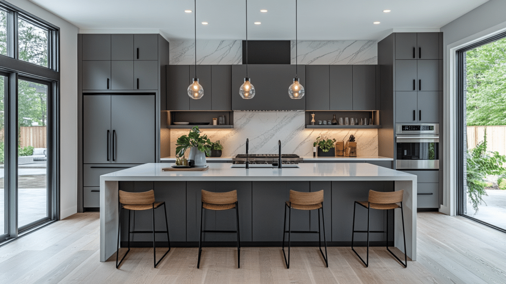 dark grey kitchen