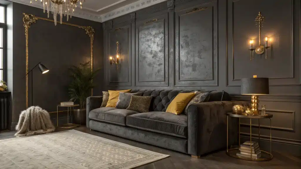 dark grey living room